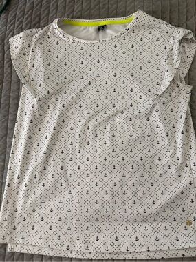 Women’s Helly Hansen White and Navy Anchor Print Short Sleeve Top